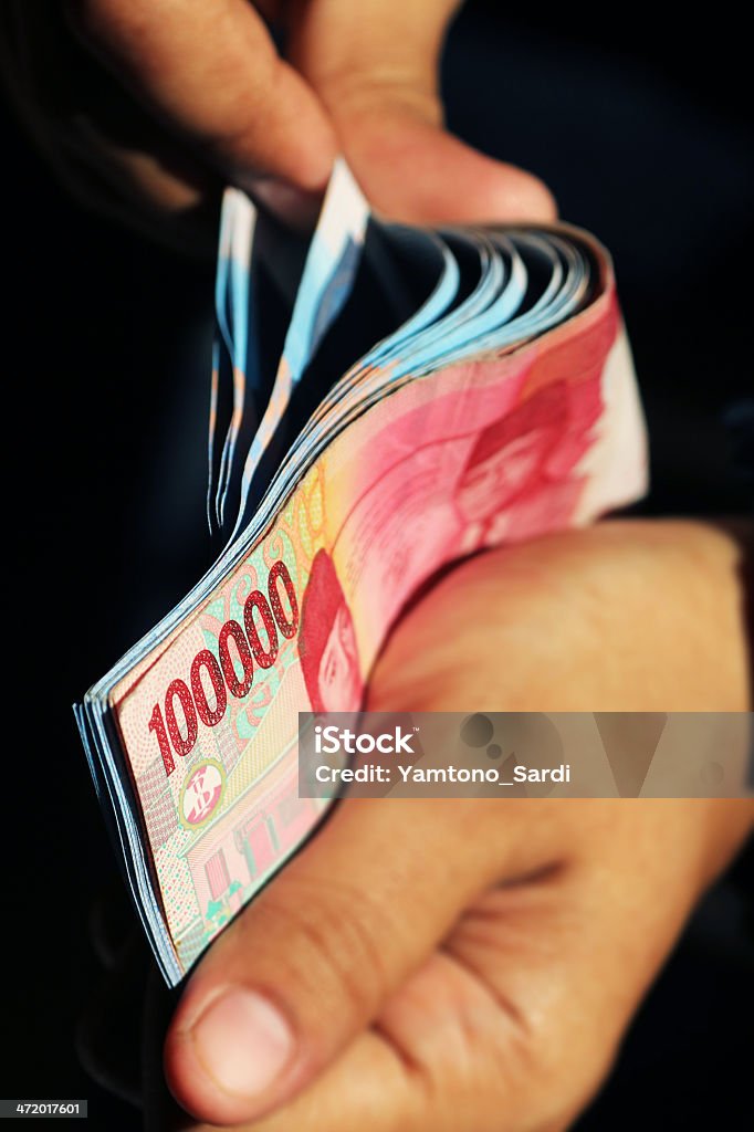Countinng Counting Money Indonesia Stock Photo
