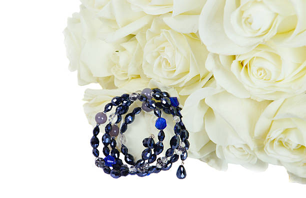 istock Beautiful White Roses  with  bracelet 472017608