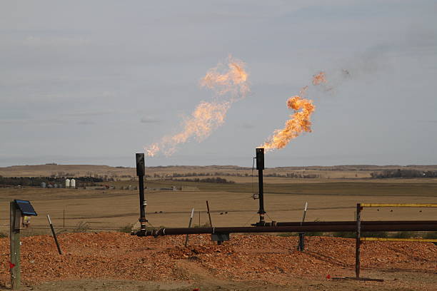 Natural Gas Flaring stock photo