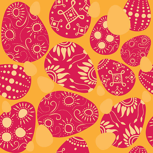 seamless easter eggs vector art illustration