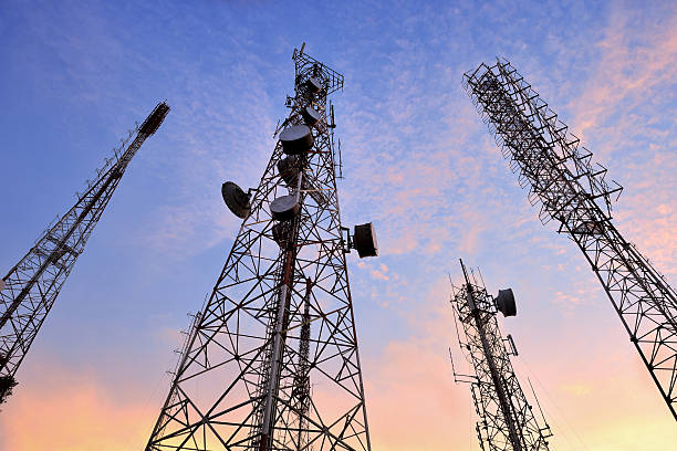 Telecommunication tower stock photo