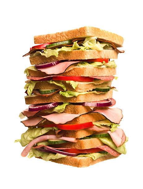 amplia sándwich - salami sausage bread portion fotografías e imágenes de stock