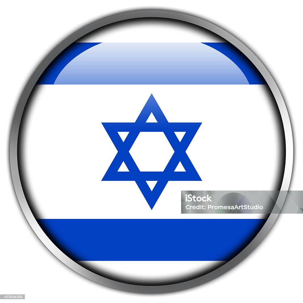 Israel-Flagge glänzend Knopf - Lizenzfrei Abzeichen Stock-Illustration