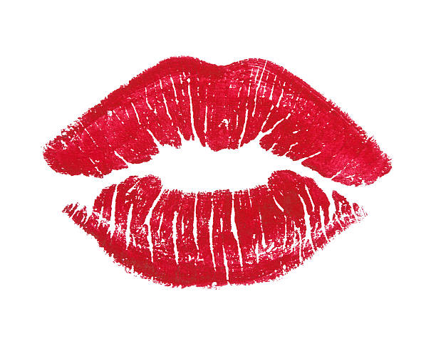 red lips isolated on white stock photo