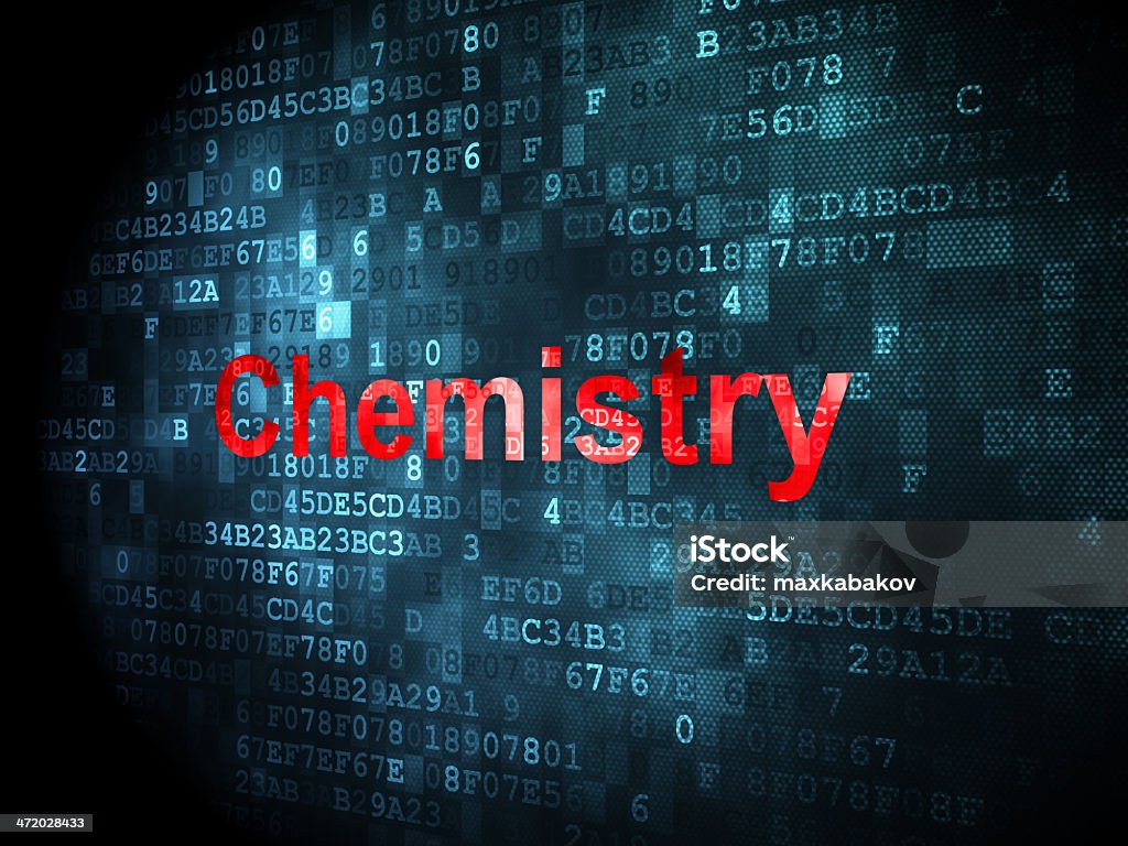 Education concept: Chemistry on digital background Education concept: pixelated words Chemistry on digital background, 3d render Analyzing Stock Photo