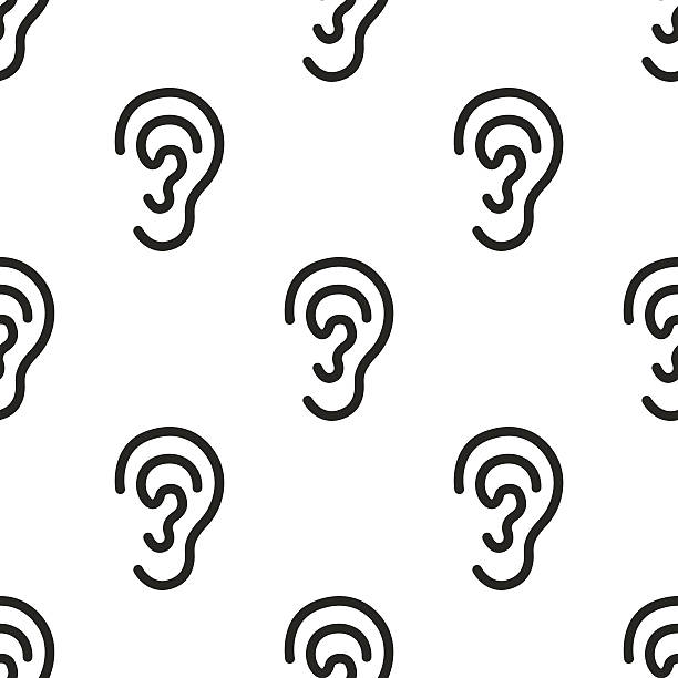 ear, vector seamless pattern ear, vector seamless pattern, Editable can be used for web page backgrounds, pattern fills ears white background stock illustrations