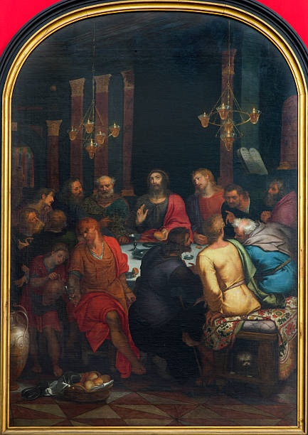istock Antwerp - Last supper of Christ in cathedral 472033615
