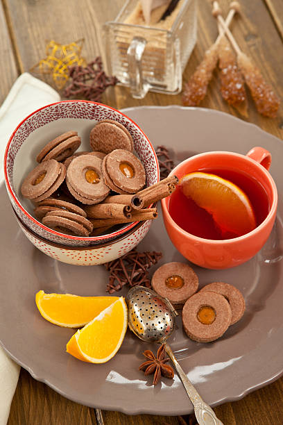 istock Hot tea / mulled wine and christmas cookies 472034203