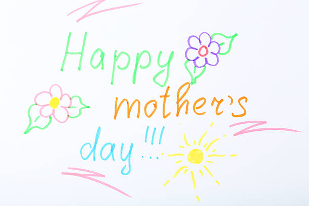 istock Happy mothers day card made by a child 472035078