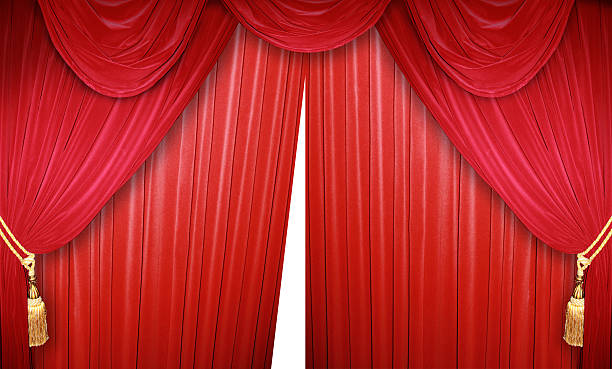 elegant theater curtain stock photo