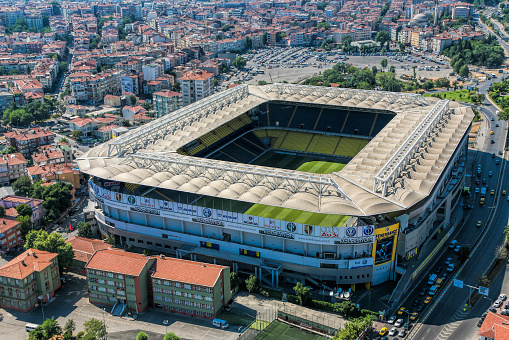 Istanbul, Turkey - June 17, 2006 : The aerial view of Sukru Saracoglu Stadium and the home ground for Fenerbahce SK in Kadikoy district of Istanbul, Turkey