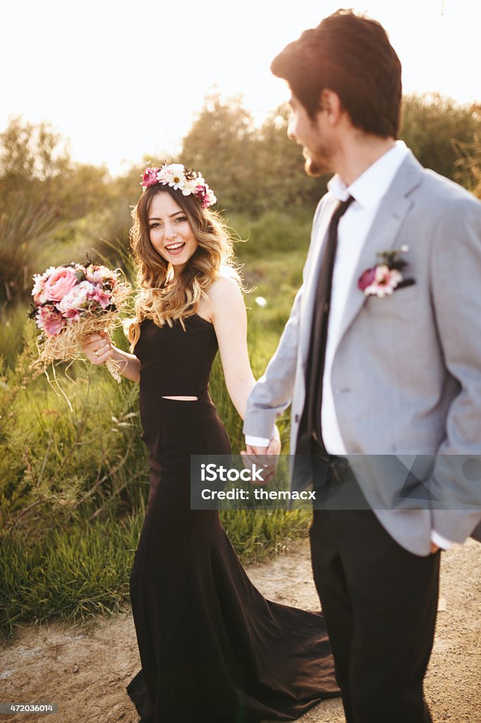 Young beautiful couple Portrait of happy young couple walking. 20-24 Years Stock Photo
