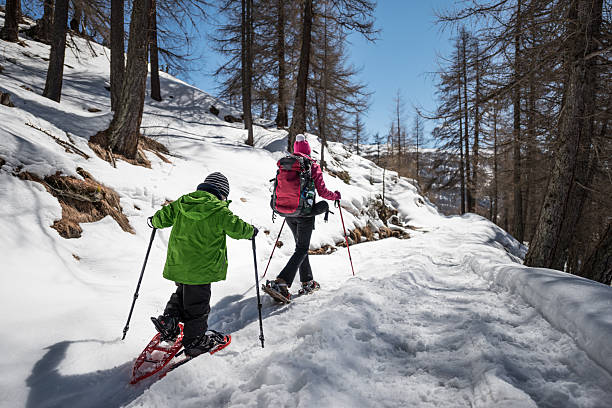 istock Mother and Son Snowshoeing 472036837