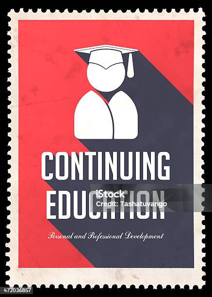 Design Of A Stampshaped Continuing Education Flyer Stock Photo - Download Image Now