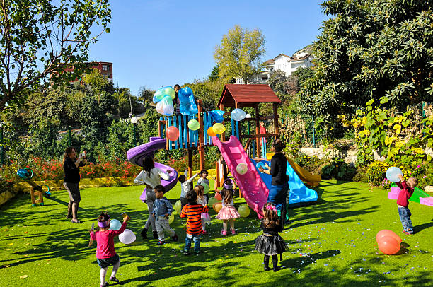 Alanya, Antalya, Turkey - November 12, 2013: Children having fun while playing at a birthday party.