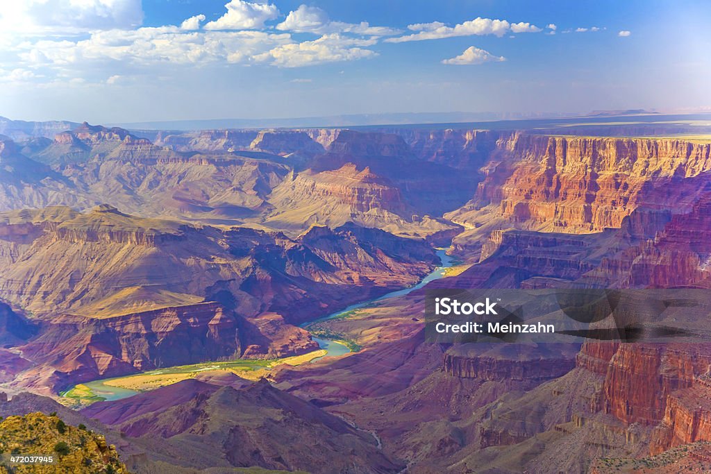 Grand canyon at sunrise Grand canyon at sunrise with river Colorado At The Edge Of Stock Photo