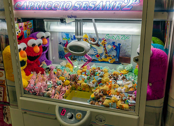 Claw crane game machine in Dotombori district, Osaka, Japan stock photo