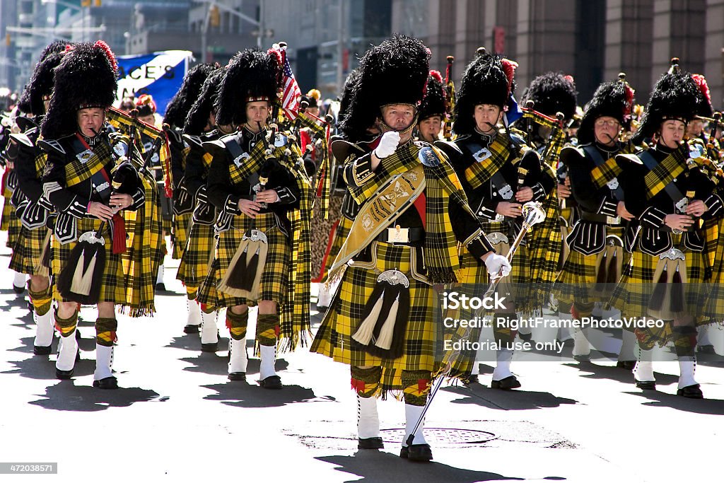 Scottish Cornamusa banda, New York City - Foto stock royalty-free di Cultura scozzese