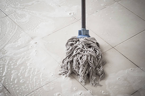 Floor cleaning Floor cleaning with mob and cleanser foam. toilet brush photos stock pictures, royalty-free photos & images
