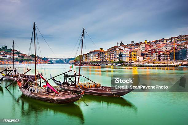 Beautiful Depiction Of Boats At Porto Portugal Stock Photo - Download Image Now - Portugal, Porto - Portugal, Porto District - Portugal
