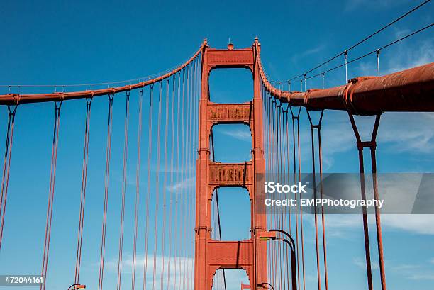 Golden Gate Bridge Tower Stock Photo - Download Image Now - Beauty, Blue, Bridge - Built Structure