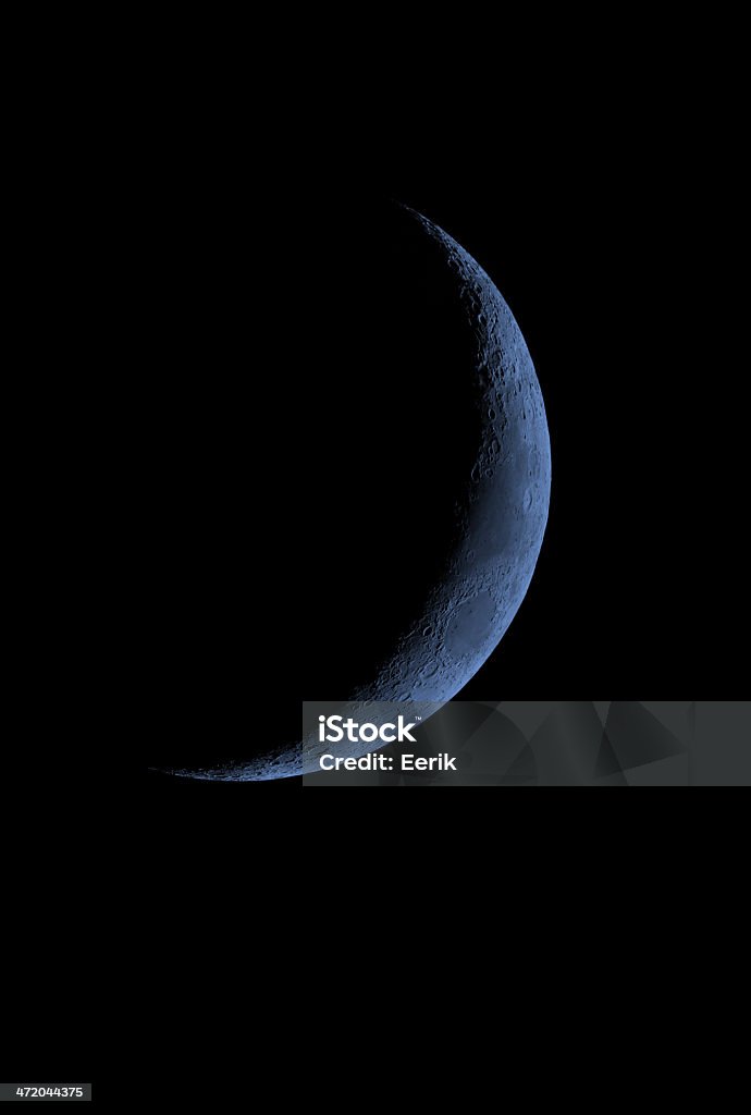 Blue Crescent Moon - Lizenzfrei Astronomie Stock-Foto