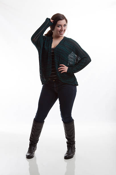 istock Fashionable Model Wearing Fall Styles with White Background 472045040