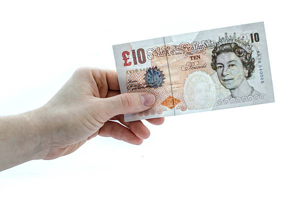 возьмите 10 фунтов - pound symbol ten pound note british currency paper currency стоковые фото и изображения