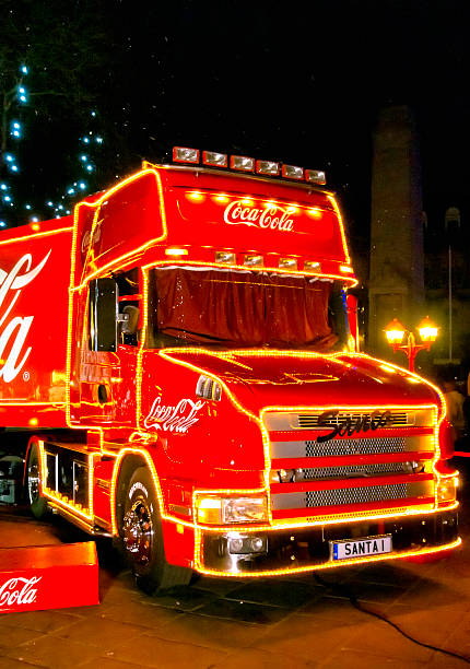 Blackpool, Lancashire, UK - November 24, 2013: Holidays are coming. Coca-cola Christmas Truck visits Preston, Lancashire, UK.