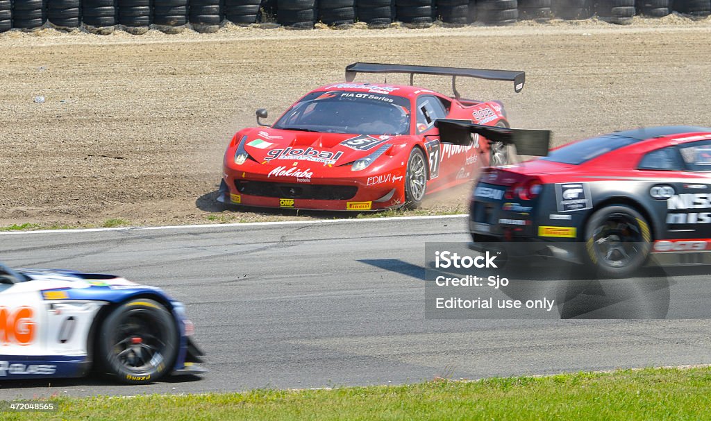 Ferrari 458 Italia arresta in modo anomalo di auto da corsa - Foto stock royalty-free di Ferrari