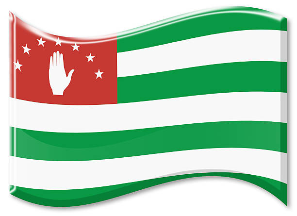 Flag of Abkhazia, isolated on white background