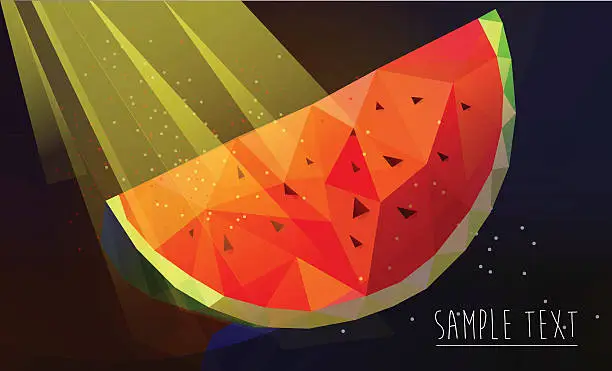 Vector illustration of low poly watermelon