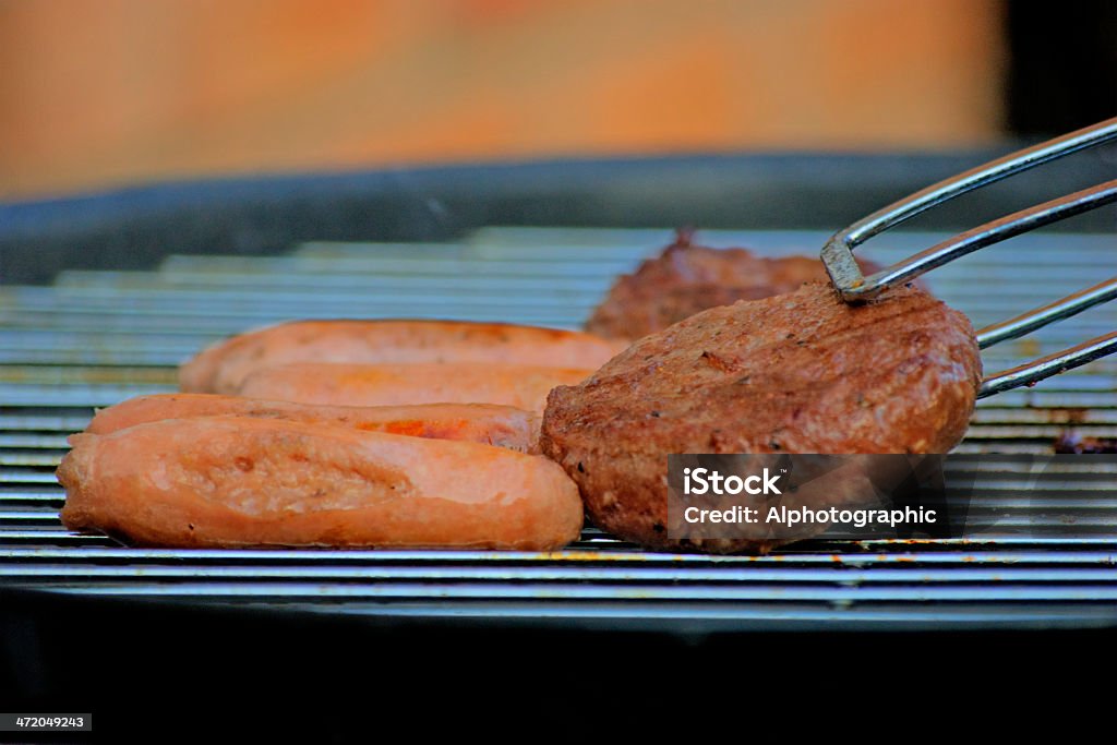 Chamas carvão de Churrasco - Royalty-free Hambúrguer - Comida Foto de stock