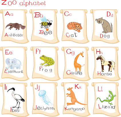 Alphabet With Animals Stock Illustration - Download Image Now - 2015,  Alphabet, Alphabetical Order - iStock