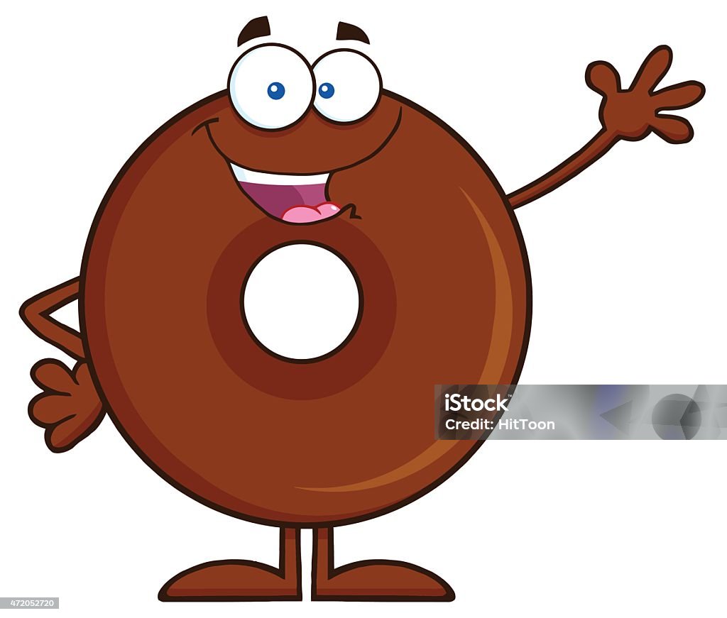 Happy Chocolate Donut Waving A Greeting Similar Illustrations:Similar Illustrations: 2015 stock vector