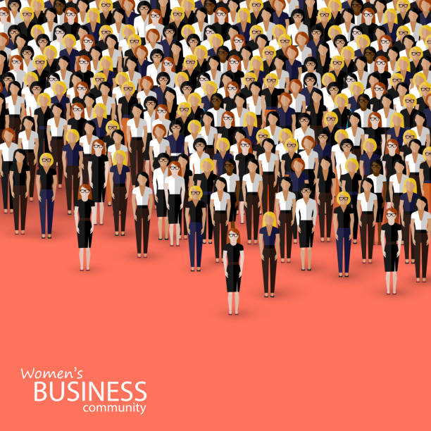 istock vector flat illustration of women business community. 472053158
