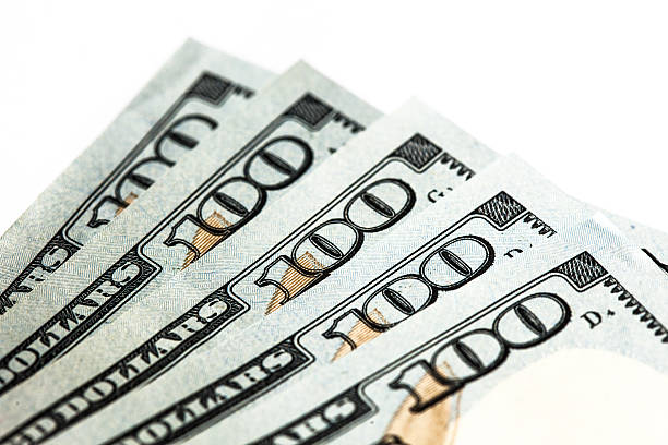 Detail of Five 100 Dollar BIlls