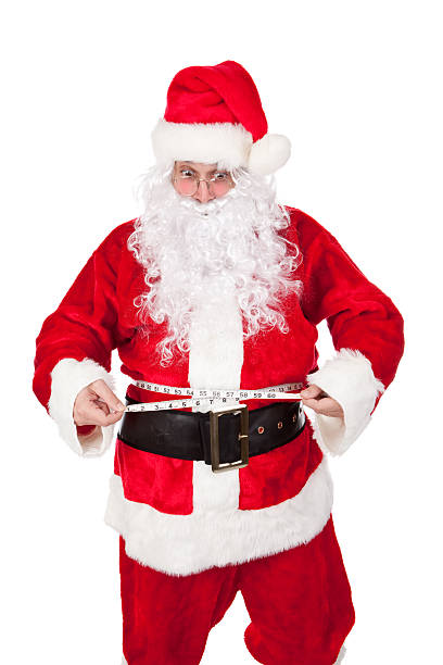 istock Shocked Santa Measuring Big Belly 472056685