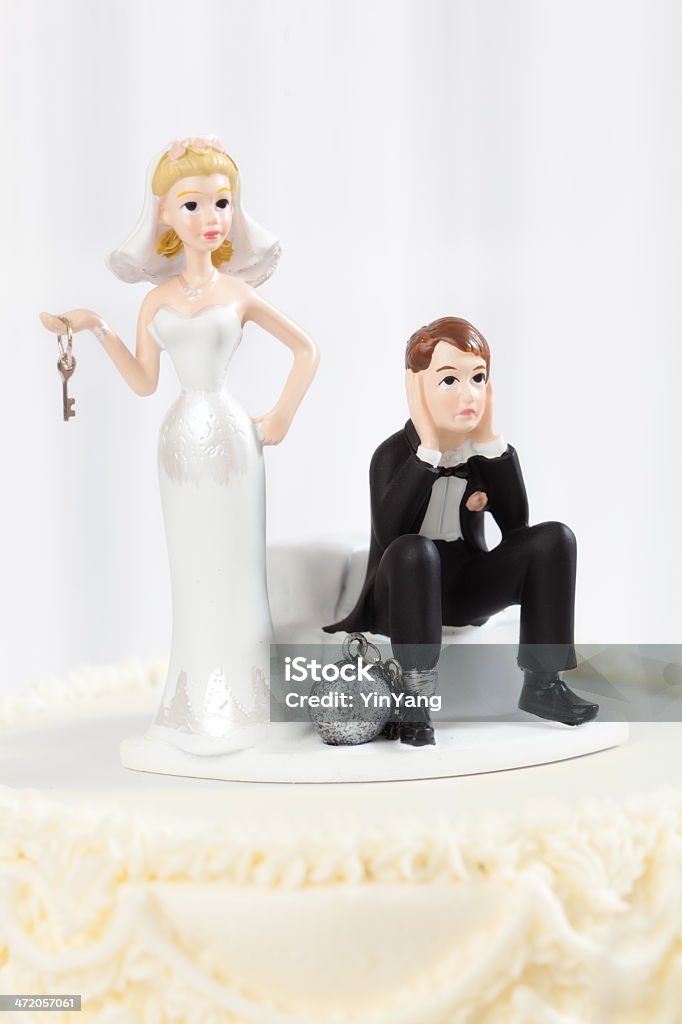 Humorous Ball And Chain Wedding Cake Topper Closeup Stock Photo - Download  Image Now - iStock