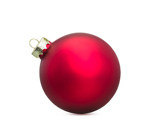 istock one red christmas ball isolated on white 472057063