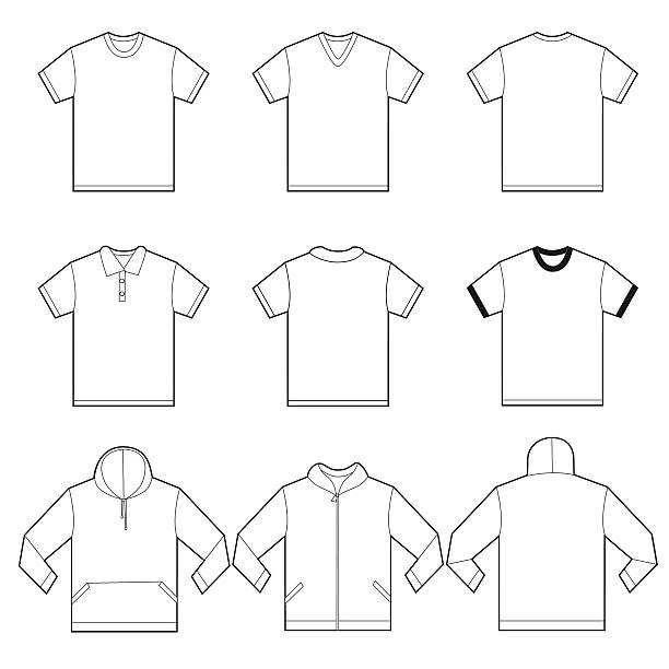 ホワイトシャツのテンプレート - パーカー服点のイラスト素材／クリップアート素材／マンガ素材／アイコン素材