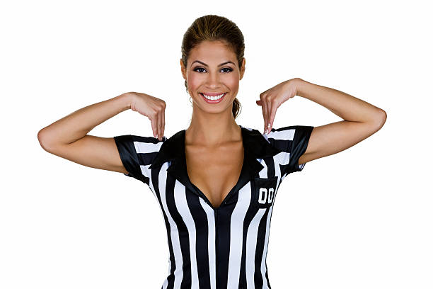 sexy arbitre - american football referee american culture striped photos et images de collection