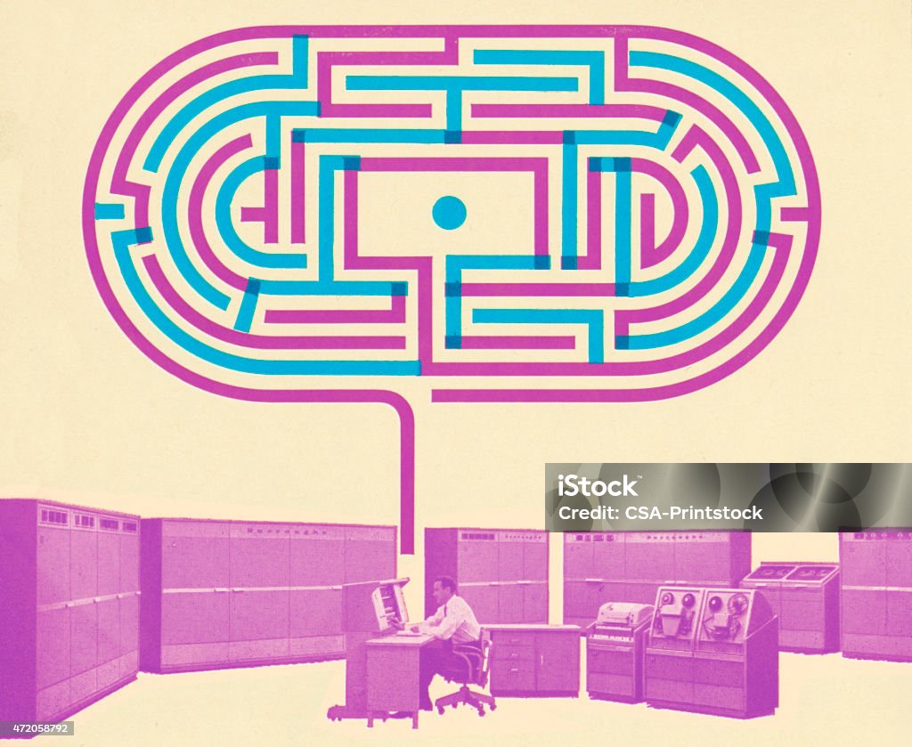 Maze Computer Coding Computer Maze Stock Illustration - Download Image Now - Control Room ...