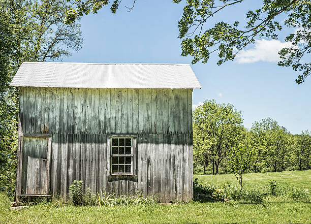 istock Old Wooden Shed on Rural Farm 472059027