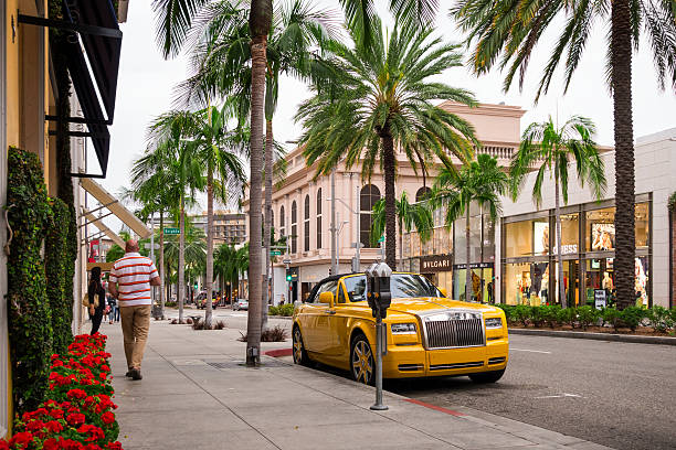 Luxury Car And Stores On Rodeo Drive Beverly Hills California