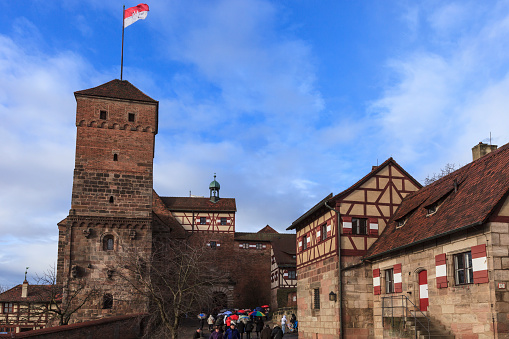 Half-timbered facade in the old town of Bamberg, Germany