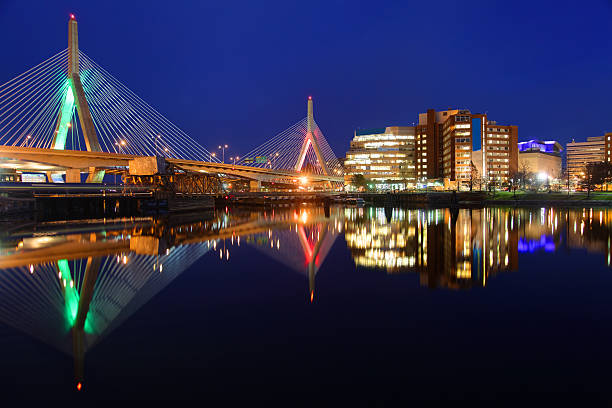 istock Holiday Lights on the Zakim Bridge 472065627