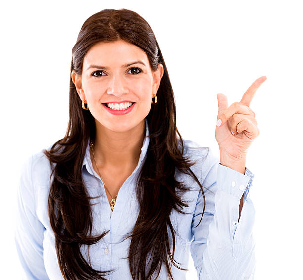 istock Business woman pointing an idea 472066031