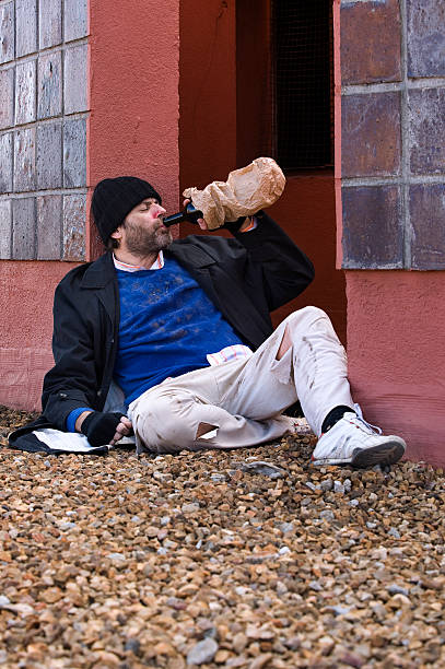 Drunk Beggar Enters A Church And Ask To Sing 50+ Drunk Homeless Man With A Bottle Of Wine Stock Photos, Pictures