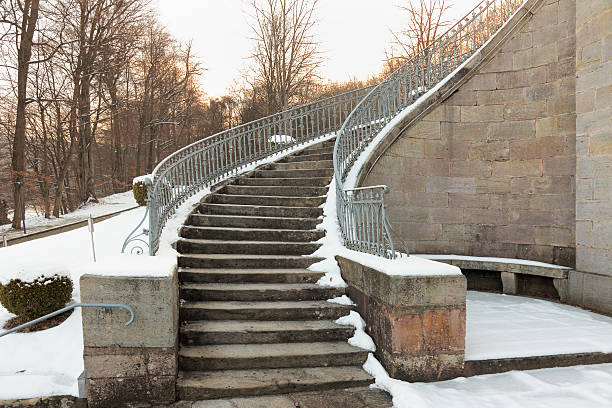 istock park stairway upwards with winter snow Germany 472067019